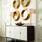 Design tips for lamps on a dining room console.